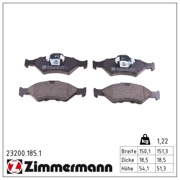Bremsbelagsatz, Scheibenbremse ZIMMERMANN 23200.185.1