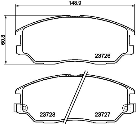Bremsbelagsatz Bremsbeläge HELLA 8DB 355 010-861