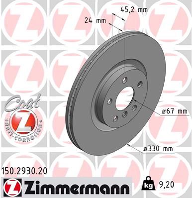 Bremsscheibe ZIMMERMANN 150.2930.20