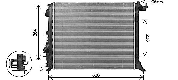 Kühler, Motorkühlung AVA QUALITY COOLING rt2648
