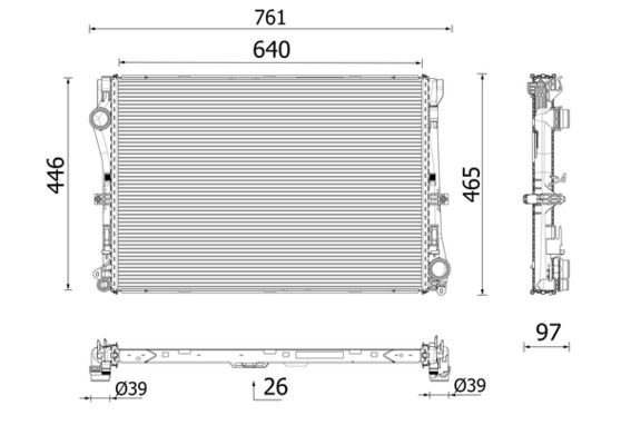 Kühler, Motorkühlung MAHLE CR2640001P