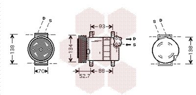 Kompressor, Klimaanlage VAN WEZEL 1700K088