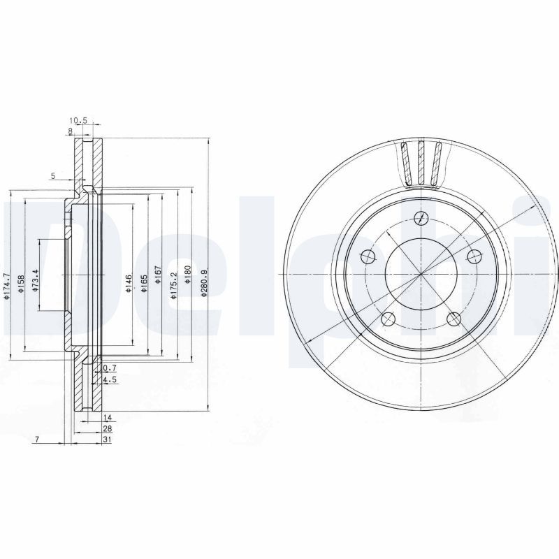 Bremsscheibe DELPHI BG3715