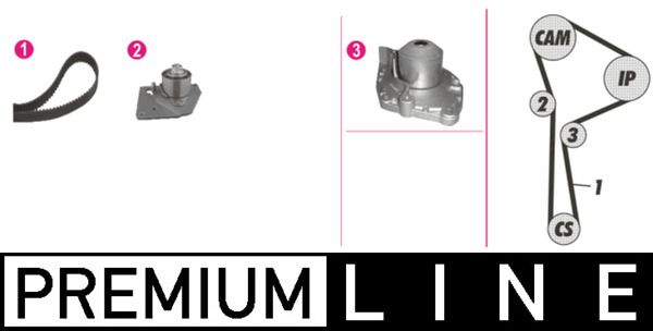 Wasserpumpe + Zahnriemensatz MAHLE CPK24000P