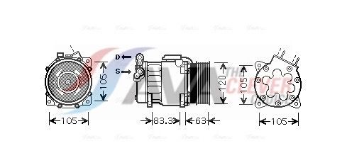Kompressor, Klimaanlage AVA QUALITY COOLING PEAK306
