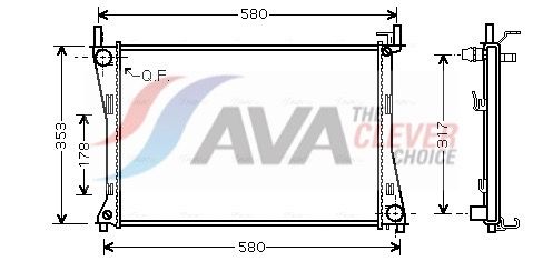 Kühler, Motorkühlung AVA QUALITY COOLING FDA2325