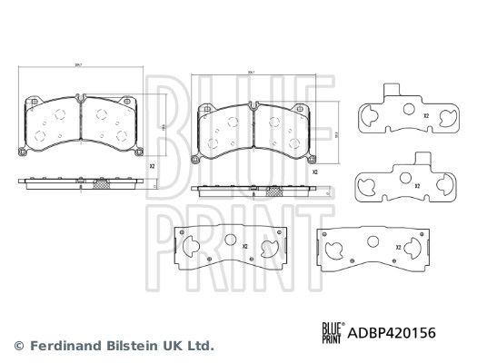 Bremsbelagsatz Bremsbeläge BLUE PRINT ADBP420156