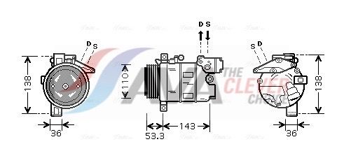 Kompressor, Klimaanlage AVA QUALITY COOLING BWAK321