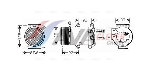 Kompressor, Klimaanlage AVA QUALITY COOLING VOAK184