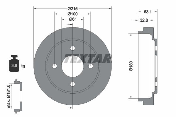 Bremstrommel TEXTAR 94024500