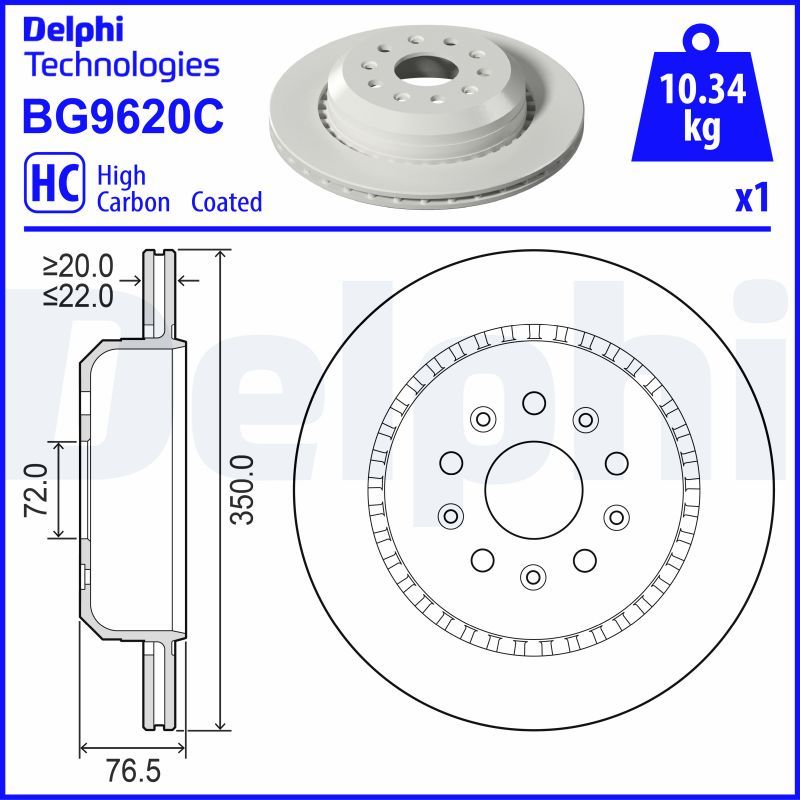 Bremsscheibe DELPHI BG9620C