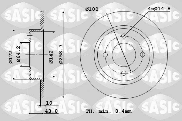 Bremsscheibe SASIC 9004818J