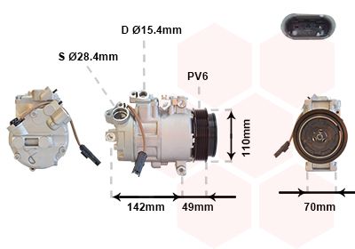 Kompressor, Klimaanlage VAN WEZEL 0600K411