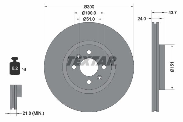 Bremsscheibe TEXTAR 92149503