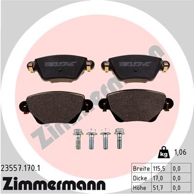 Bremsbelagsatz Bremsbeläge ZIMMERMANN 23557.170.1