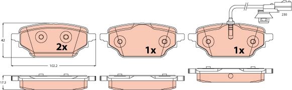 Bremsbelagsatz Bremsbeläge TRW GDB2592