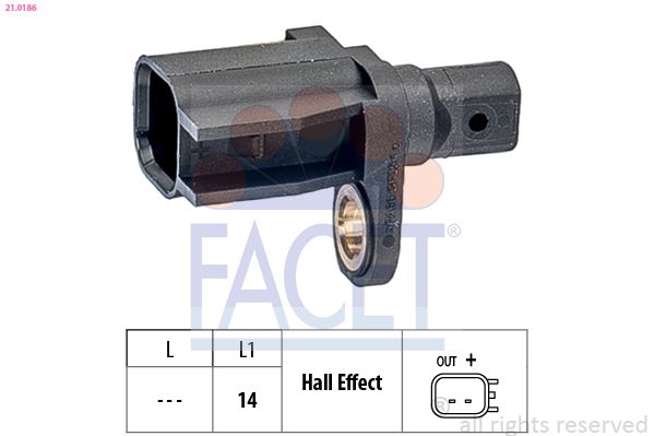 Sensor, Raddrehzahl FACET 21.0186