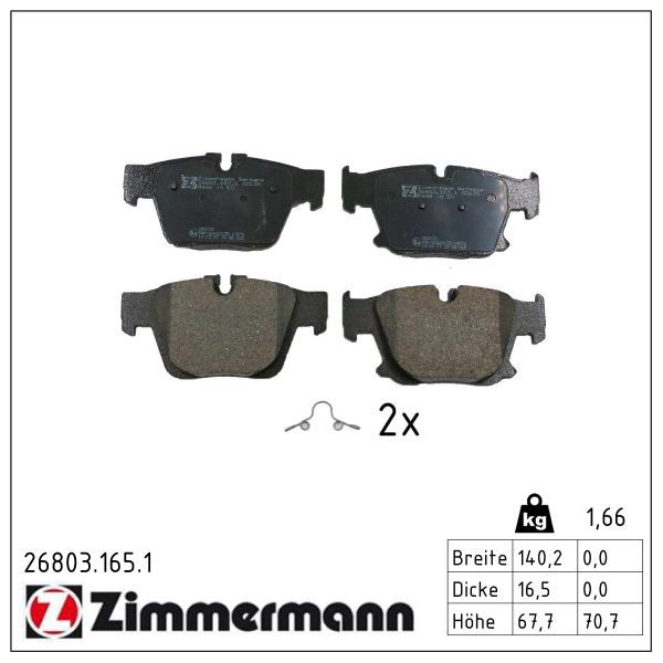 Bremsbelagsatz, Scheibenbremse ZIMMERMANN 26803.165.1