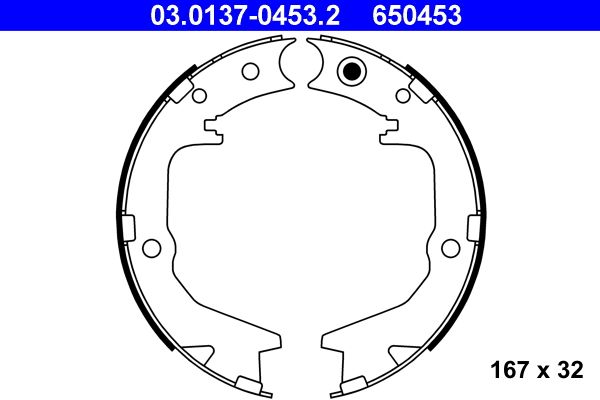 Bremsbackensatz, Feststellbremse ATE 03.0137-0453.2