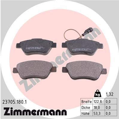 Bremsbelagsatz Bremsbeläge ZIMMERMANN 23705.180.1