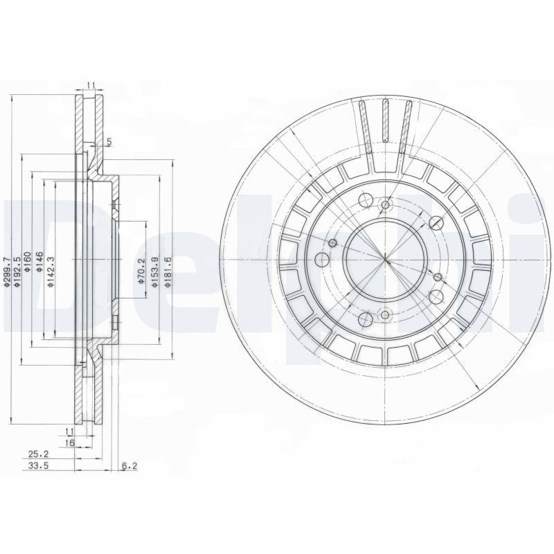 Bremsscheibe DELPHI BG3796