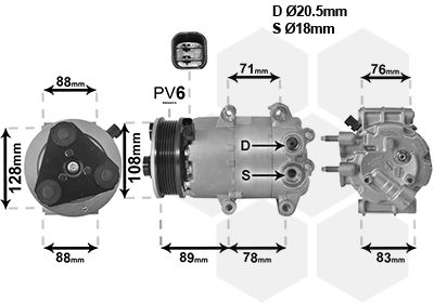 Kompressor, Klimaanlage VAN WEZEL 1800K571