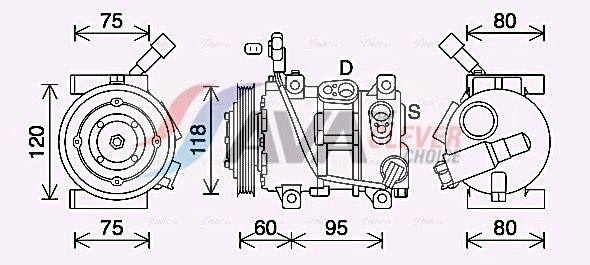 Kompressor, Klimaanlage AVA QUALITY COOLING KAK291