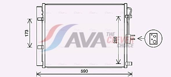 Kondensator, Klimaanlage AVA QUALITY COOLING KA5286D