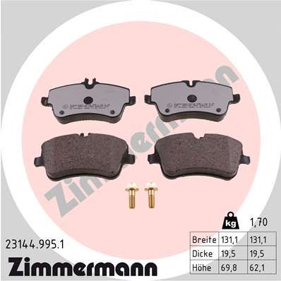 Bremsbelagsatz Bremsbeläge ZIMMERMANN 23144.995.1