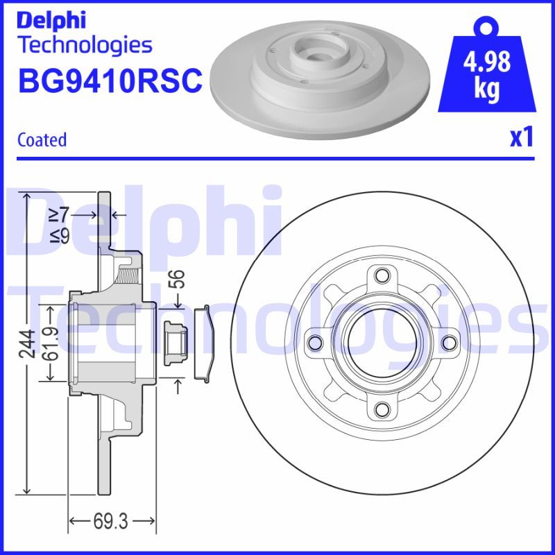Bromsskiva DELPHI BG9410RSC