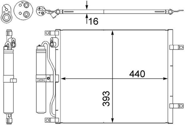 Kondensator, Klimaanlage MAHLE AC443000S
