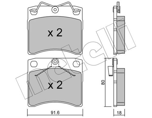 Bremsbelagsatz, Scheibenbremse METELLI 22-0163-1