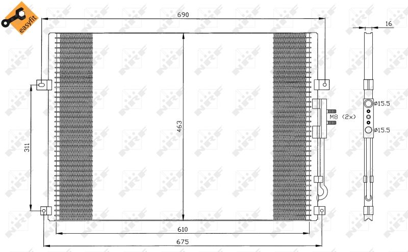 Kondensator, Klimaanlage NRF 35275