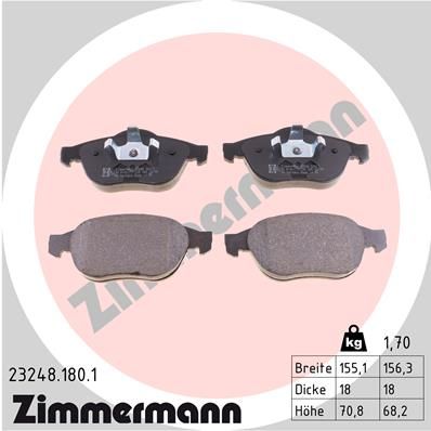 Bremsbelagsatz Bremsbeläge ZIMMERMANN 23248.180.1