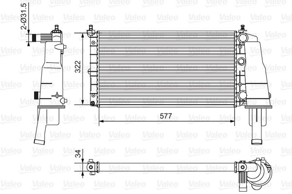 Kühler, Motorkühlung VALEO 734236