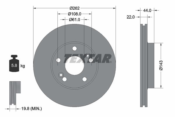 Bremsscheibe TEXTAR 92065007