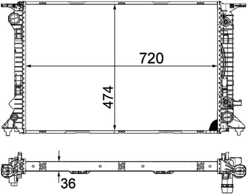 Kühler, Motorkühlung MAHLE CR1134000P