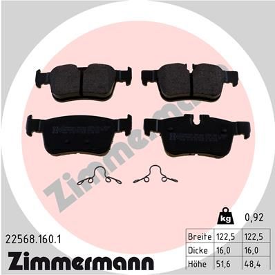Bremsbelagsatz Bremsbeläge ZIMMERMANN 22568.160.1