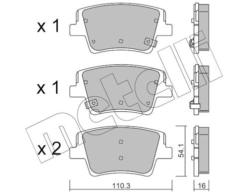 Bremsbelagsatz, Scheibenbremse METELLI 22-1284-0