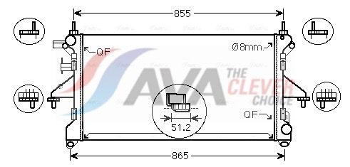 Kühler, Motorkühlung AVA QUALITY COOLING FT2464
