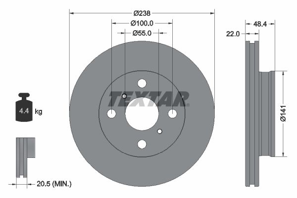 Bremsscheibe TEXTAR 92294603