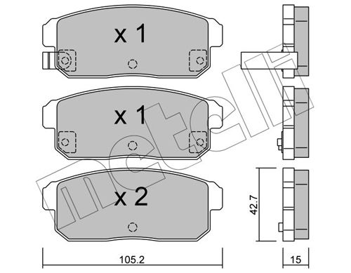 Bremsbelagsatz, Scheibenbremse METELLI 22-0733-0