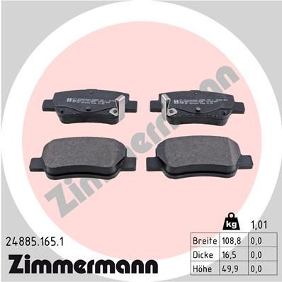 Bremsbelagsatz Bremsbeläge ZIMMERMANN 24885.165.1