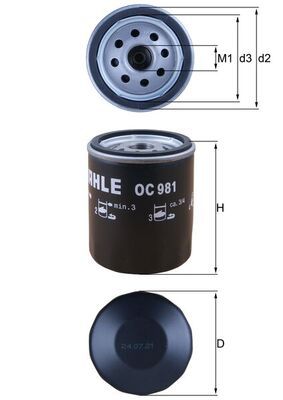 Ölfilter MAHLE OC981