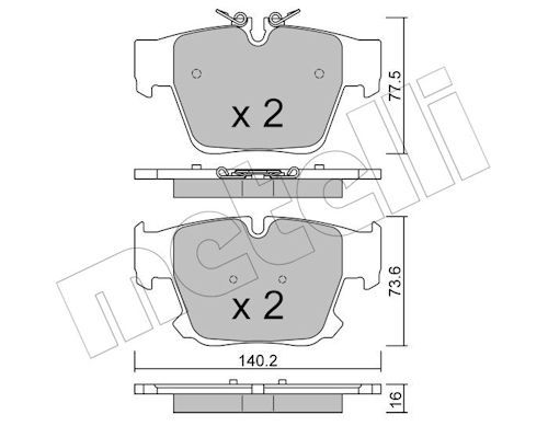 Bremsbelagsatz Bremsbeläge METELLI 22-1387-0