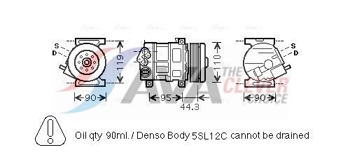 Kompressor, Klimaanlage AVA QUALITY COOLING FTAK330