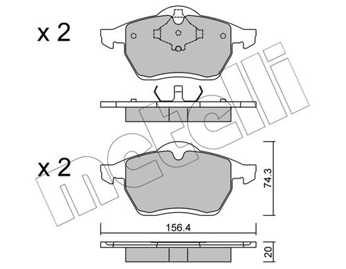 Bremsbelagsatz, Scheibenbremse METELLI 22-0279-0