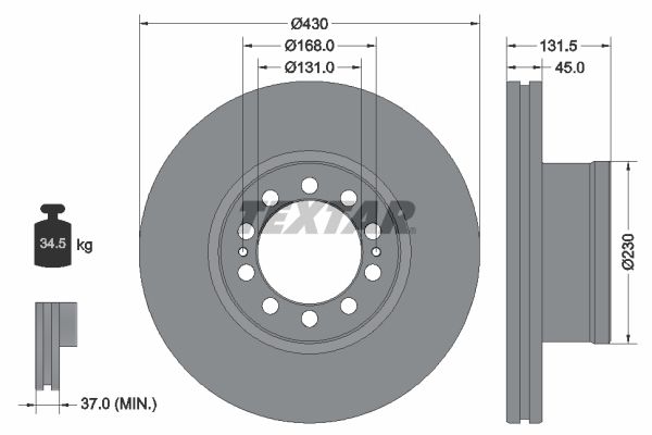 Bremsscheibe TEXTAR 93291200