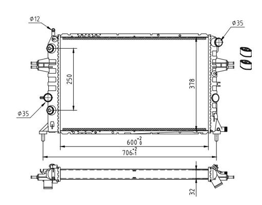 Kühler, Motorkühlung HART 620 274