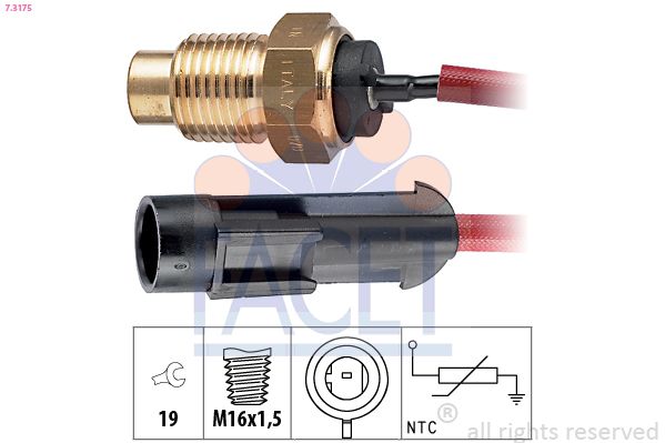 Sensor, Kühlmitteltemperatur FACET 7.3175